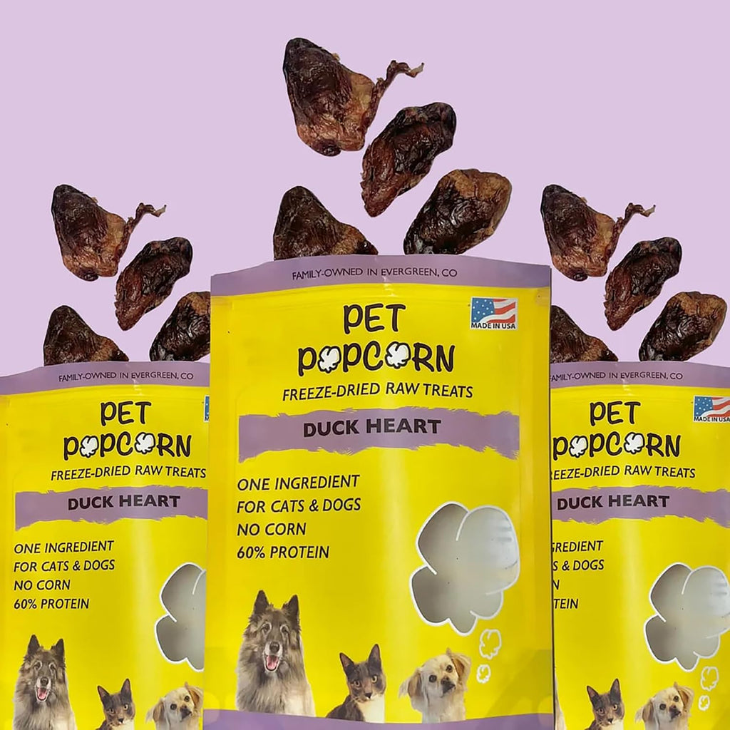 Freeze-Dried Raw Treats - Duck Heart - 2.5oz Bag, Dog & Cat Snacks, Single Ingredient, Natural, Pet Food Topper, Protein‑Packed Meat