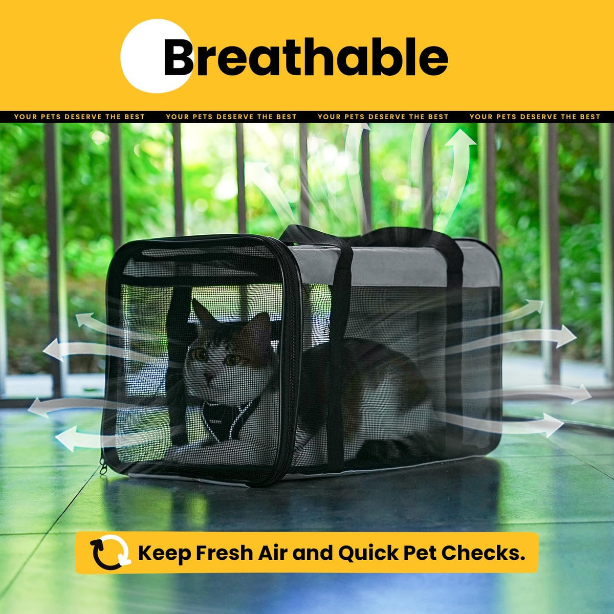 Conlun Cat Carrier Bag,Soft-Sided Pet Carriers for Dogs，M,Grey
