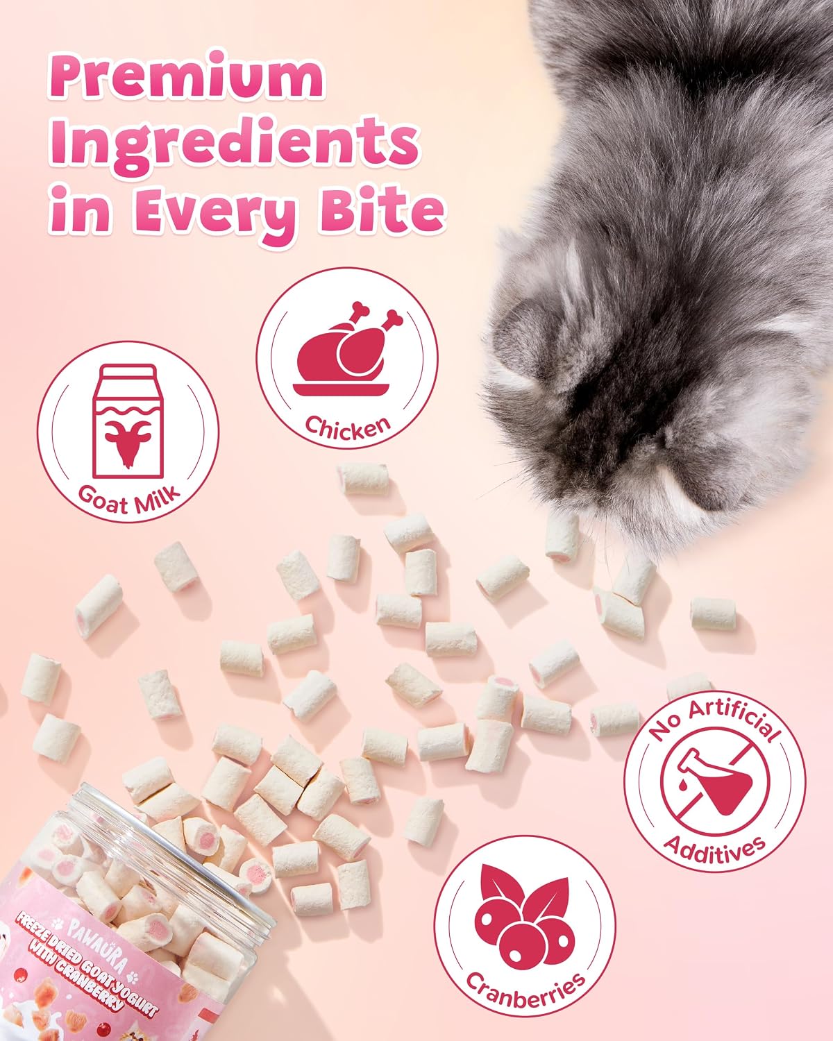 Freeze Dried Goat Milk Dog Cat Treats Sensitive Stomach Grain Free