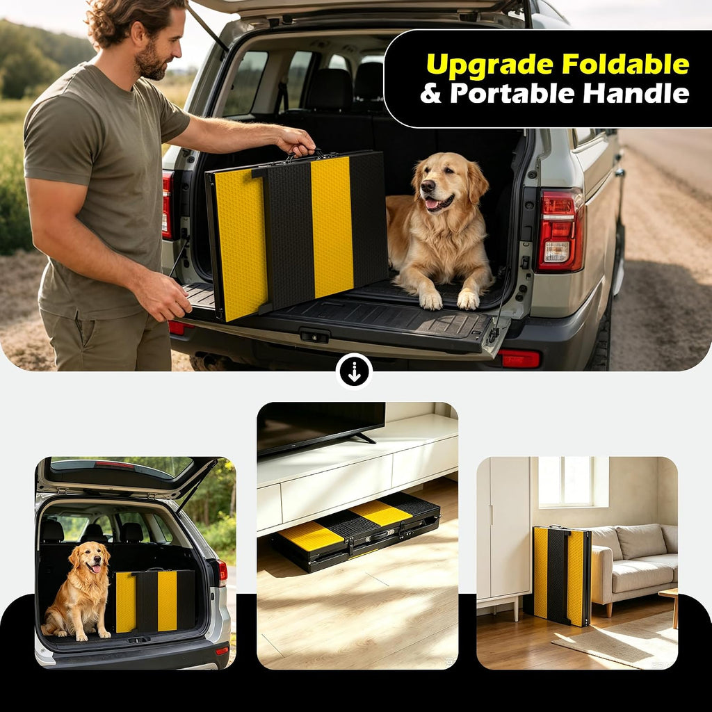 Foldable Dog Ramp for Car, 71 inches Long Portable Ramp for Large Dogs