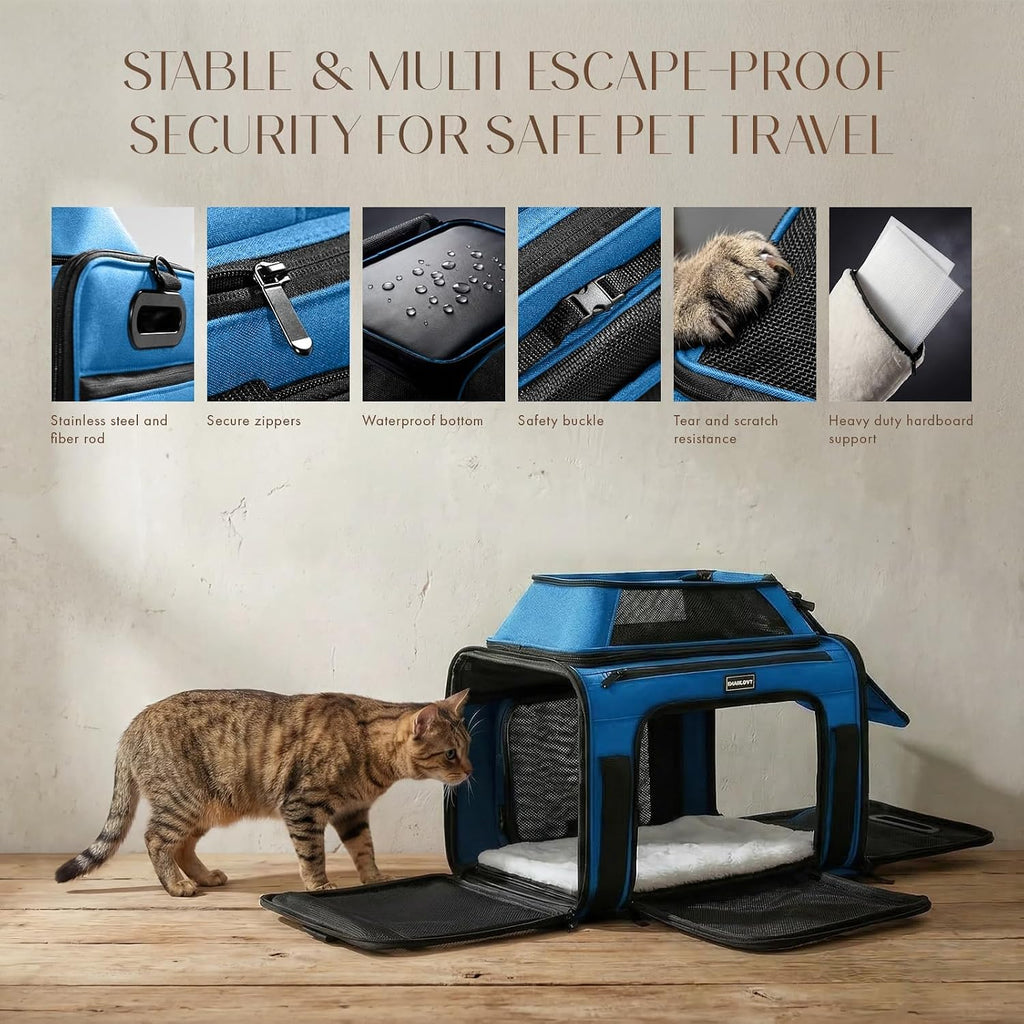 Top-Expandable Pet Carrier with Treat & Pet Window,18x13x9.5