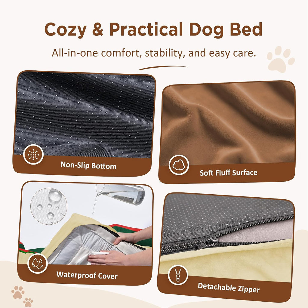 Comfort Expression Orthopedic Dog Bed for Extra Large Dogs with Bolster