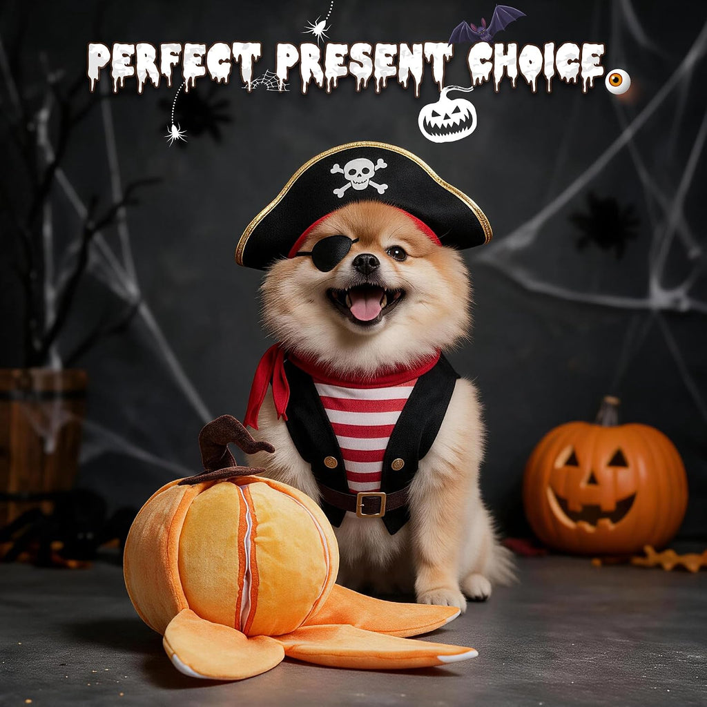 Nocciola Halloween Pumpkin Dog Toys, Hide and Seek Snuffle Plush Dog Toy for Small Dogs, Puppy Squeaky Toy with Crinkle Papers for Boredom