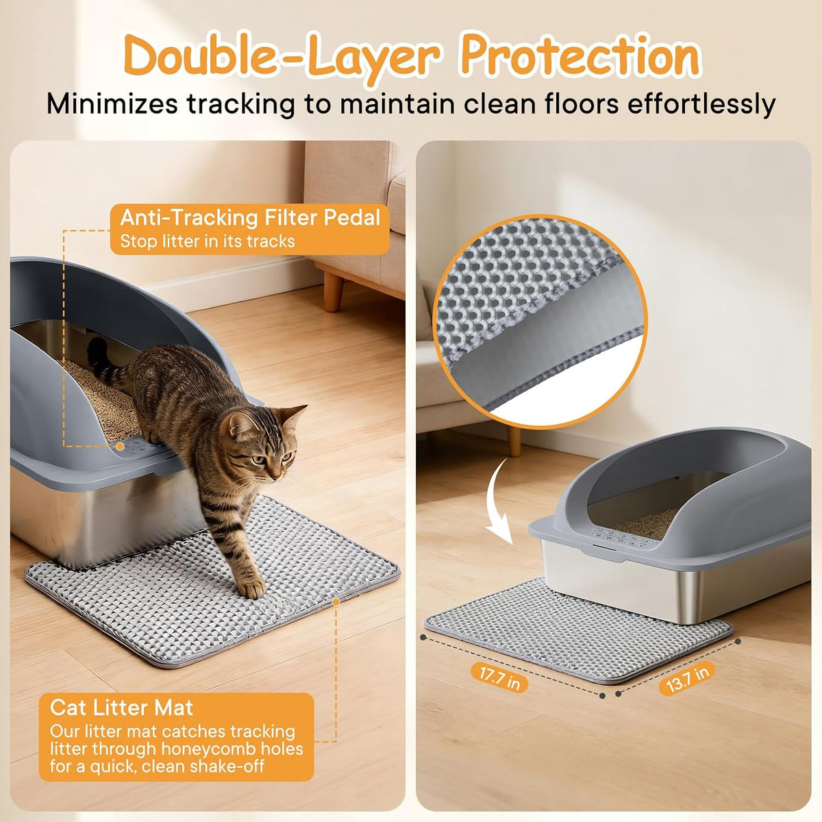 Stainless Steel Cat Litter Box, Large Metal Litter Boxes High Sides