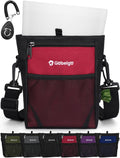 Gobeigo 4 Cup Dog Treat Pouch with Silicone Insert Bag& Clicker(Red)