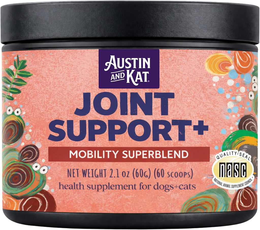 Austin And Kat Joint Support+ Powder for Dogs & Cats, 2.1 oz, 60 Scoops