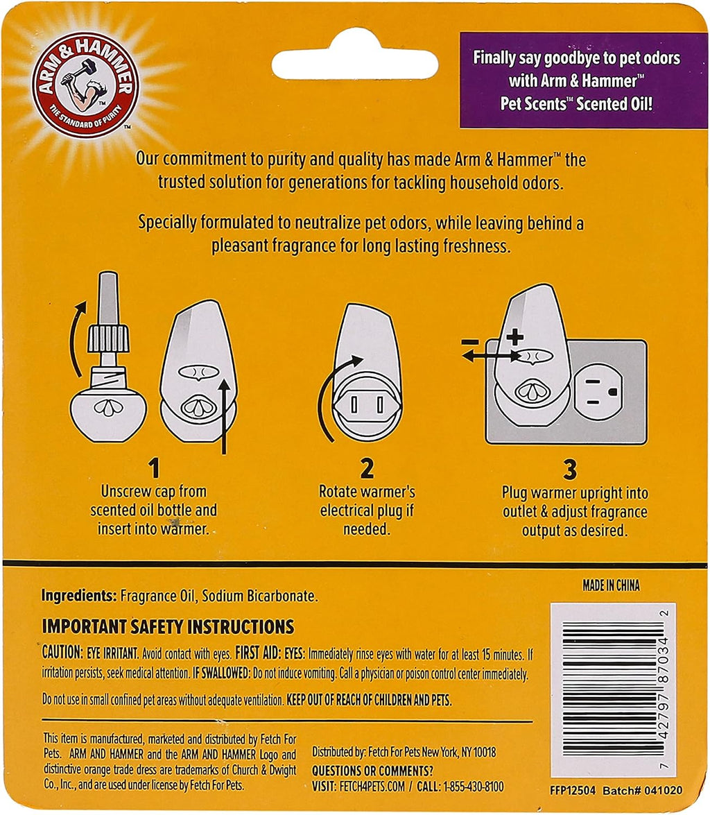 Arm & Hammer for Pets Plug-in Scented Oil Refills, Lavender, 2 Count, 30-Pk