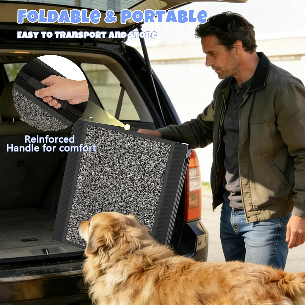 Dog Ramp for Car, Truck, 63"x17" Folding Non-Slip Pet Ramp for Large Dogs