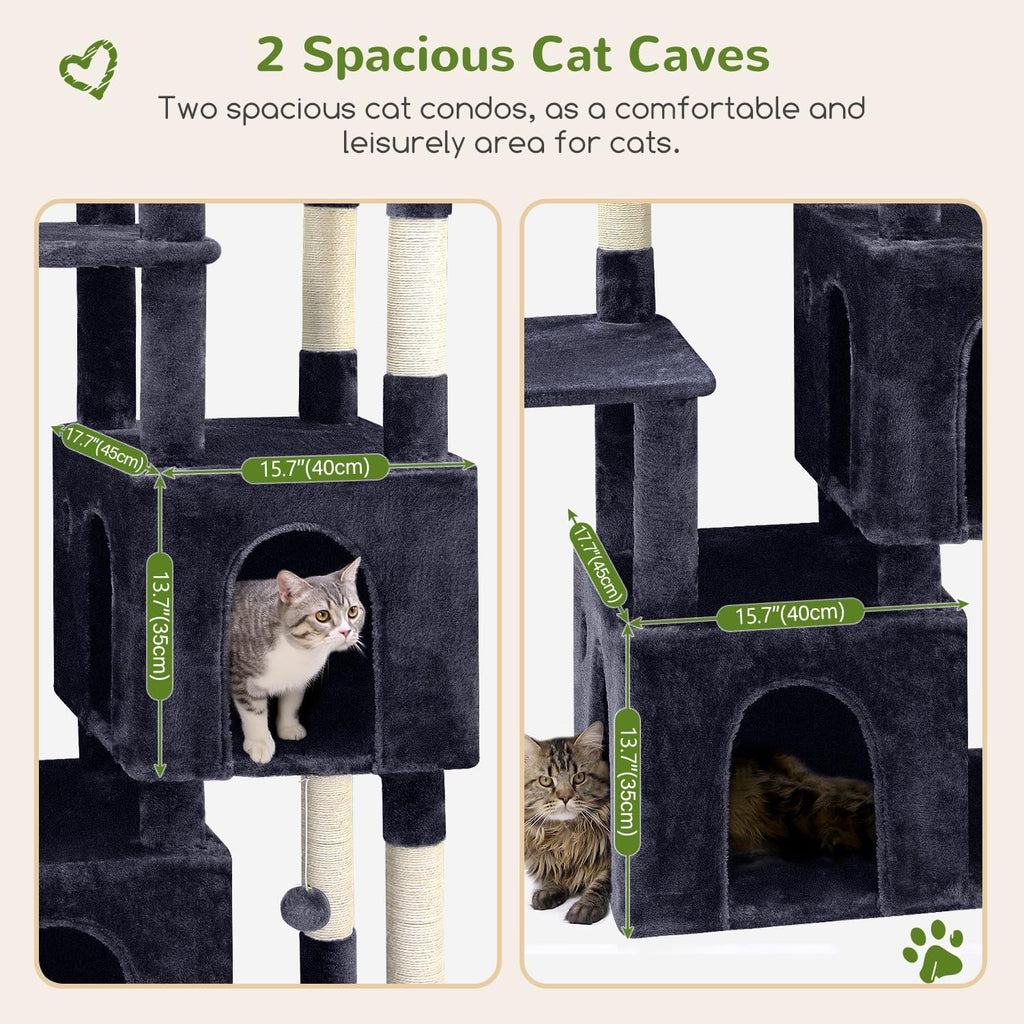 Globlazer Heavy Duty Cat Trees for Big Cats Maine Coon, F61, Dark Grey