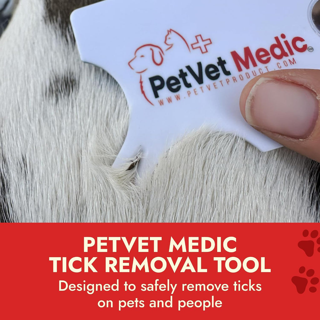 Tick Remover Card, Vet-Approved Tick Removal Tool for Dogs & Cats, 3 Pack Wallet-Size Cards with Built-in Magnifier & Instruction Guide, Portable Pet Care Tool for Home or Outdoor Use
