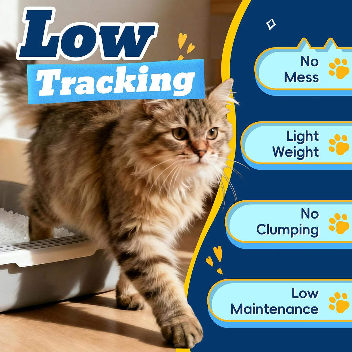 LMJP Crystal Cat Litter for Long-Lasting Odor Control, Non-Clumping, 17.2lb