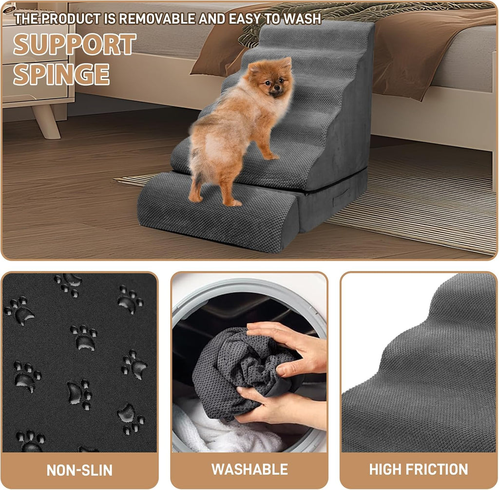Dog Stairs for High Beds 30-36" H 6-Step Pet Stairs for Large Dogs