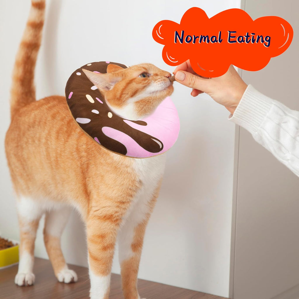 Seyezo Cat Cone Collar Soft, Adjustable Recovery Collar, Chocolate, Small