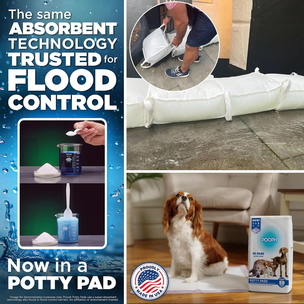 POOPH® Potty Pads™ 24 x 24 in, 25 Count | Disposable 24 x 24 in potty pads with absorbent core and odor control. Includes 25 pads