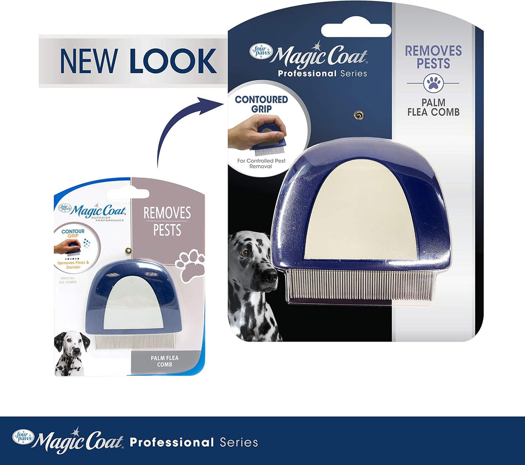 Four Paws Magic Coat Professional Series Contoured Palm Flea Comb for Dogs