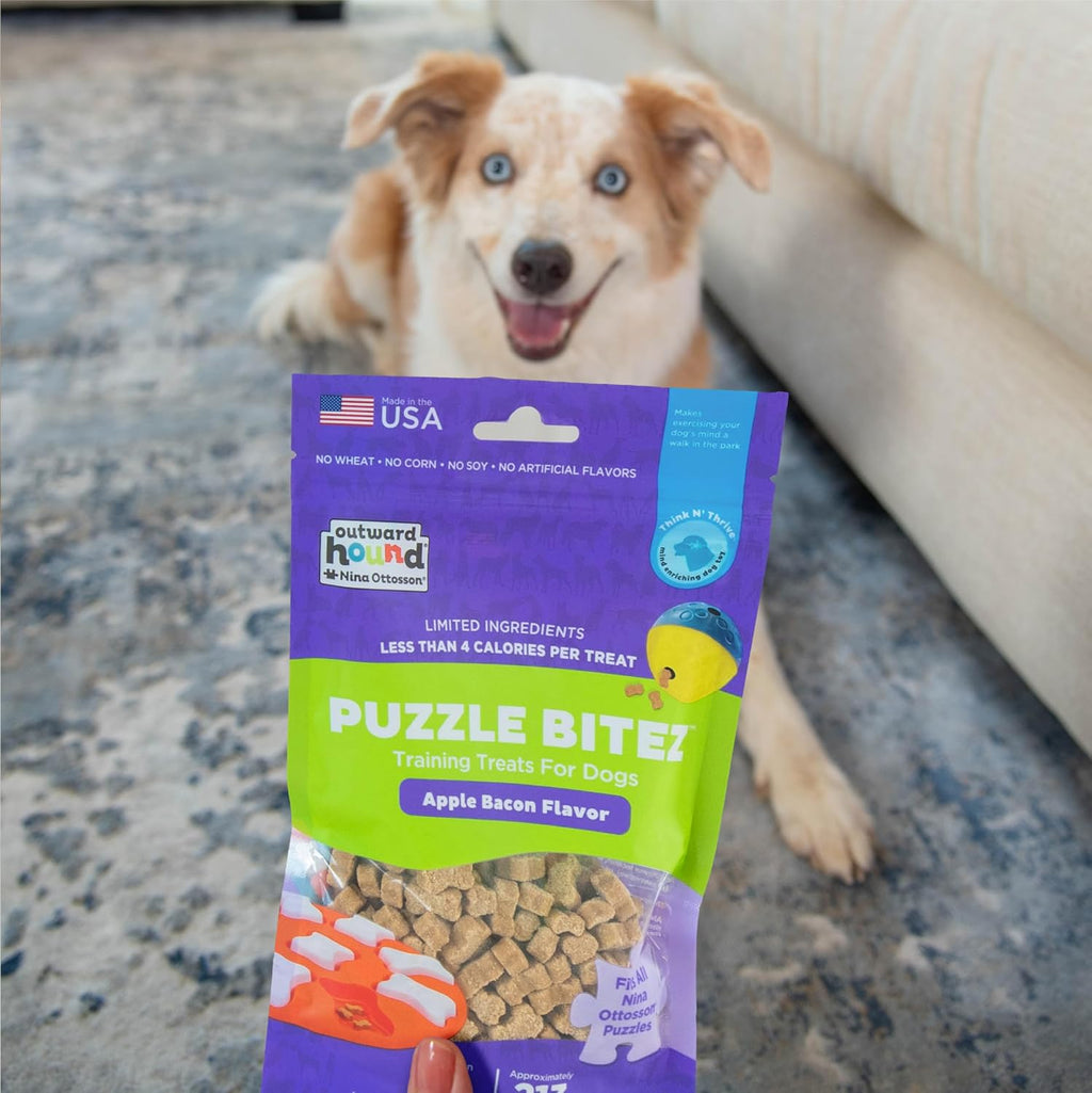 Outward Hound Nina Ottosson Puzzle Bitez Dog Treats, Apple Bacon, 7.5 oz