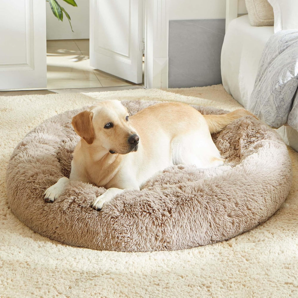 Western Home Calming Donut Large Dog Bed Pet Bed,36" Brown