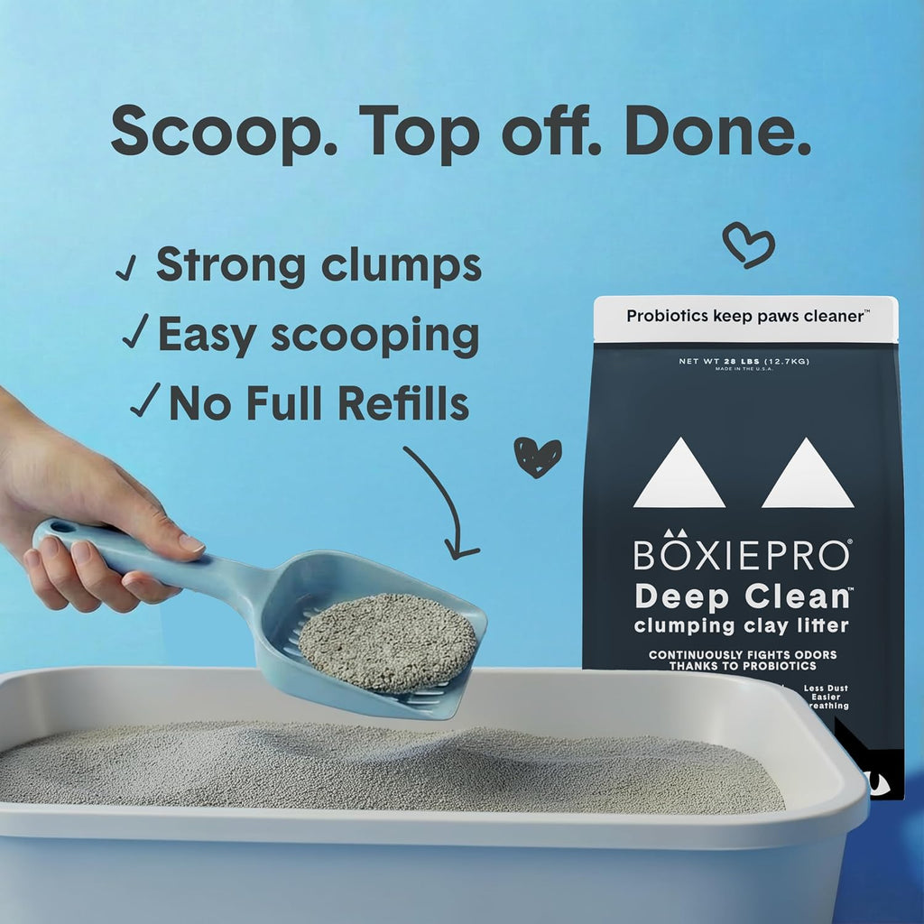 Boxie Probiotic Cat Litter, 40 Day Control, Clumping Clay Kitty Litter, Odor Eliminating Probiotics, Dust-Free, No Fragrances No Fillers, 16 lb