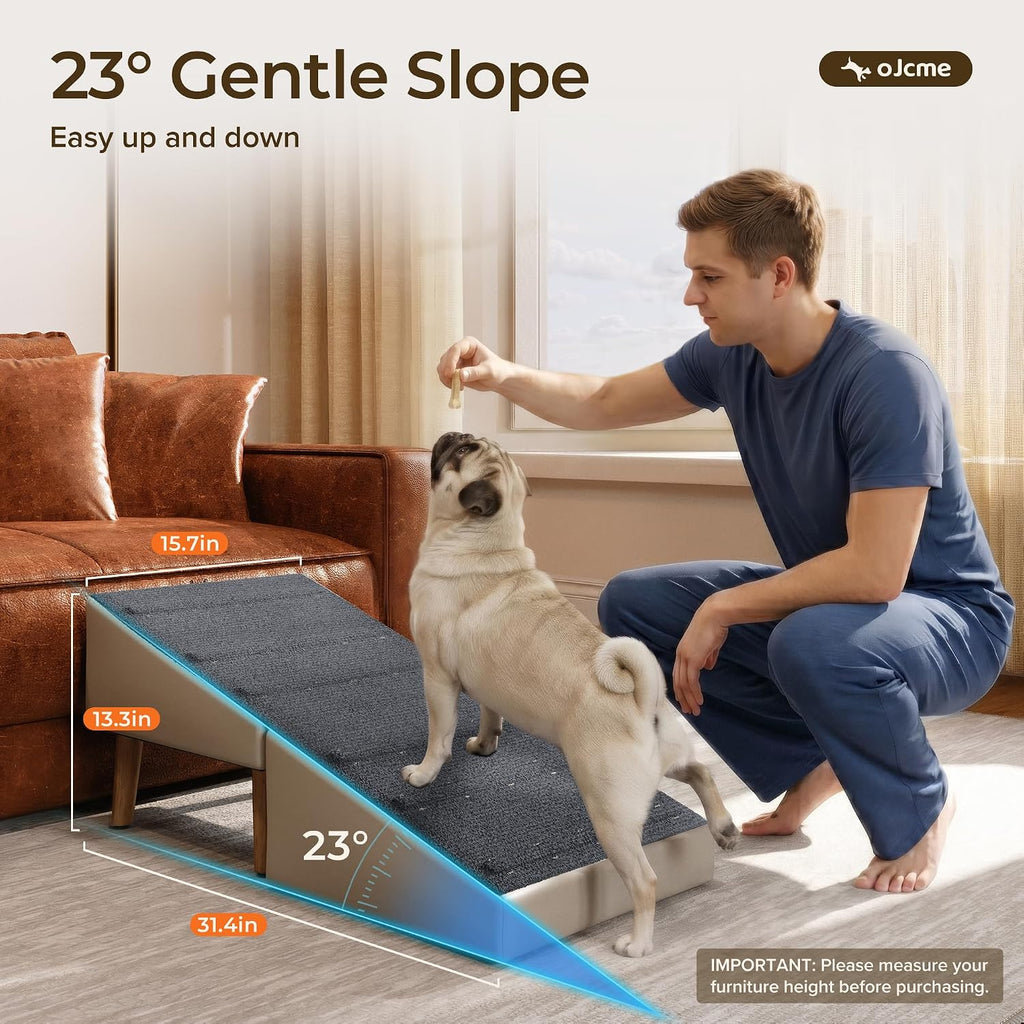 2 in 1 Ottoman Dog Ramp for Couch,Stable Folding Ramp for Small Dogs
