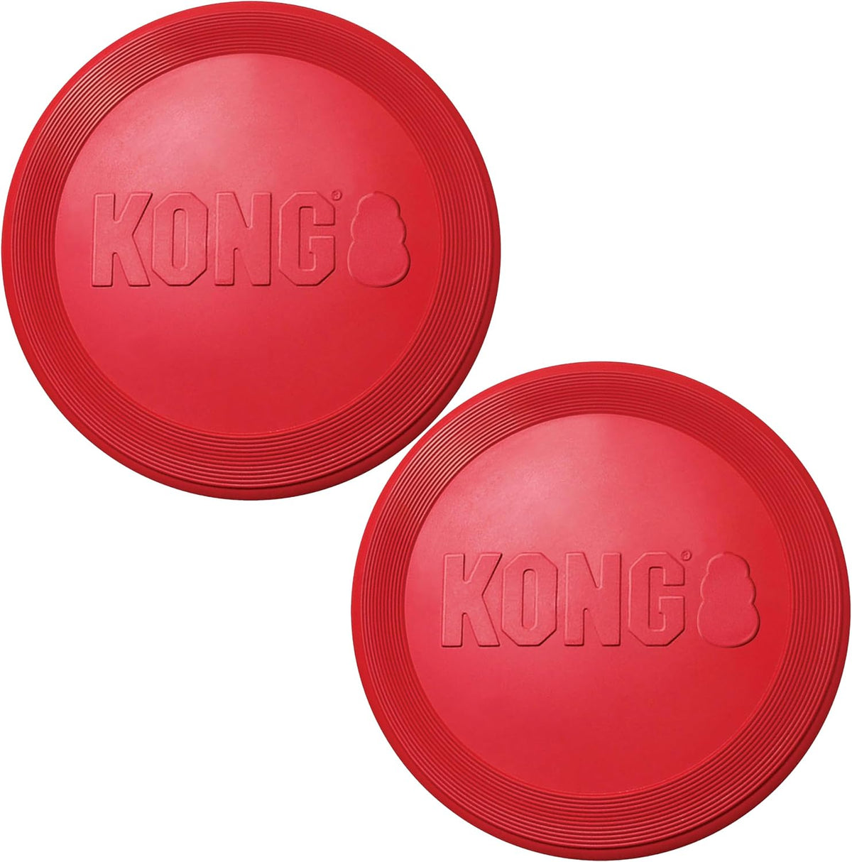 KONG Flyer, Natural Rubber Flying Disc, for Small Dogs (Pack of 2) | Durable KONG Natural Rubber Flying Disc for Fetch, a Safer Disc for Healthy Outdoor Activity & Active Play