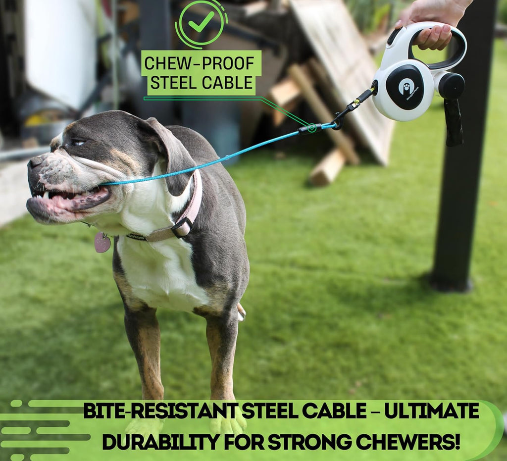 Snuggle Paws All-in-One Heavy Duty Retractable Dog Leash for Medium Dogs