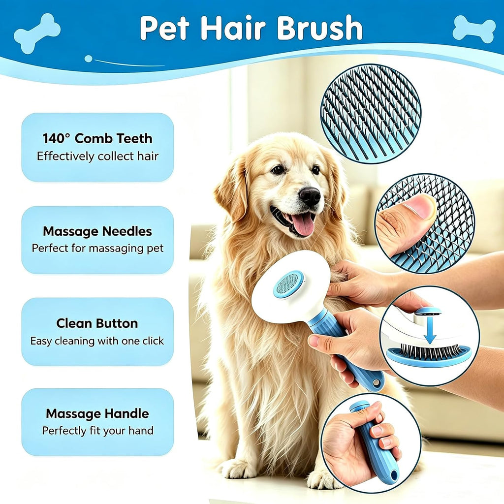 Dog Brush for Shedding,Pet Slicker Hair Brush Kit in One Bag 8 PCS