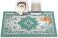 Cat Litter Mat, 35" x 23" Litter Box mat, Traps 100% Litter, Non-Slip Kitty Litter Trapping mats, Large Cute Litter mat, Easy Clean for Scatter Control, Bohe cat Food mat, Urine Waterproof | Traps 100% Litter, Cute litter mat for litter box, Soft on Ki...