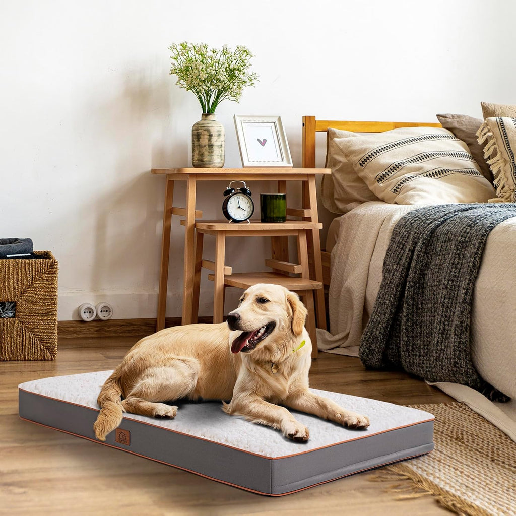 Sunheir Washable Orthopedic Medium Dog Bed, Large Waterproof Dog Crate Bed