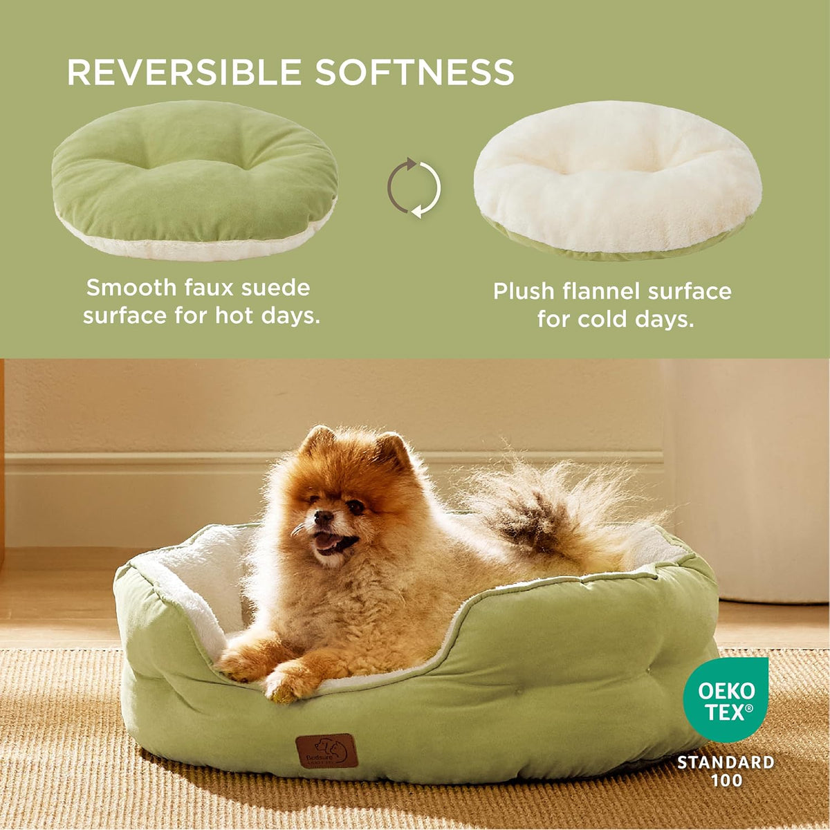 Bedsure Small Dog Bed Washable,Round Cat Beds for Indoor Cats,25in