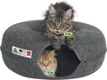 Peekaboo Cat Cave Donut for Multiple & Jumbo Cats up to 45 lbs, Dark Gray