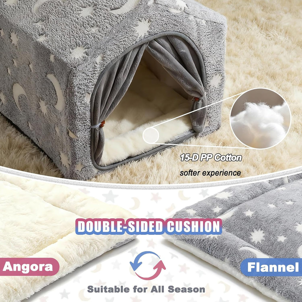 Indoor Dog House, Soft Warm Glow Dog Cave for Small & Medium Dogs