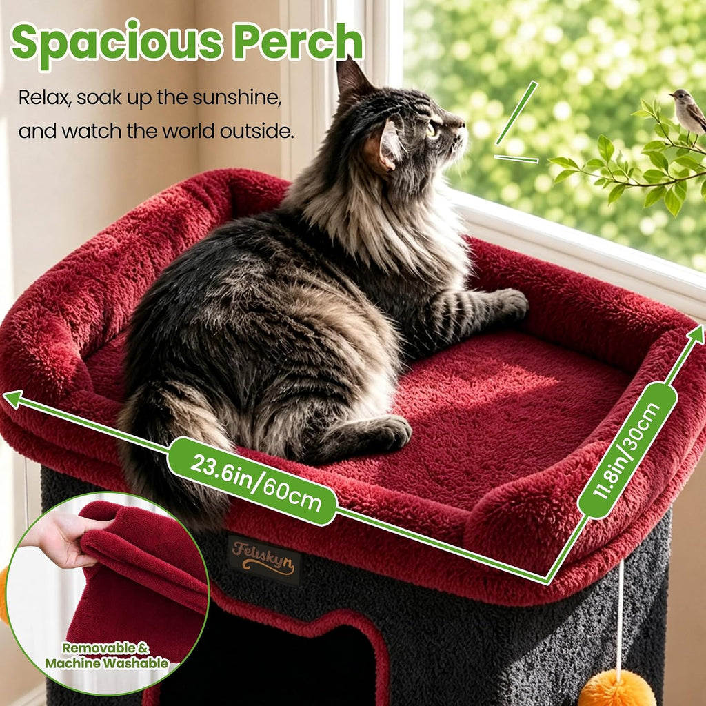 Small Cat Tree Tower Scratching Post for Indoor Cats Large Adult