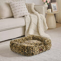Washable Orthopedic Dog Bed,Rectangle Fleece & Luxury Pet Bed with Removable Zipper Cover & Anti-Slip Bottom,Suitable for Medium Large Dogs,30x25x7.5inches,Leopard Brown