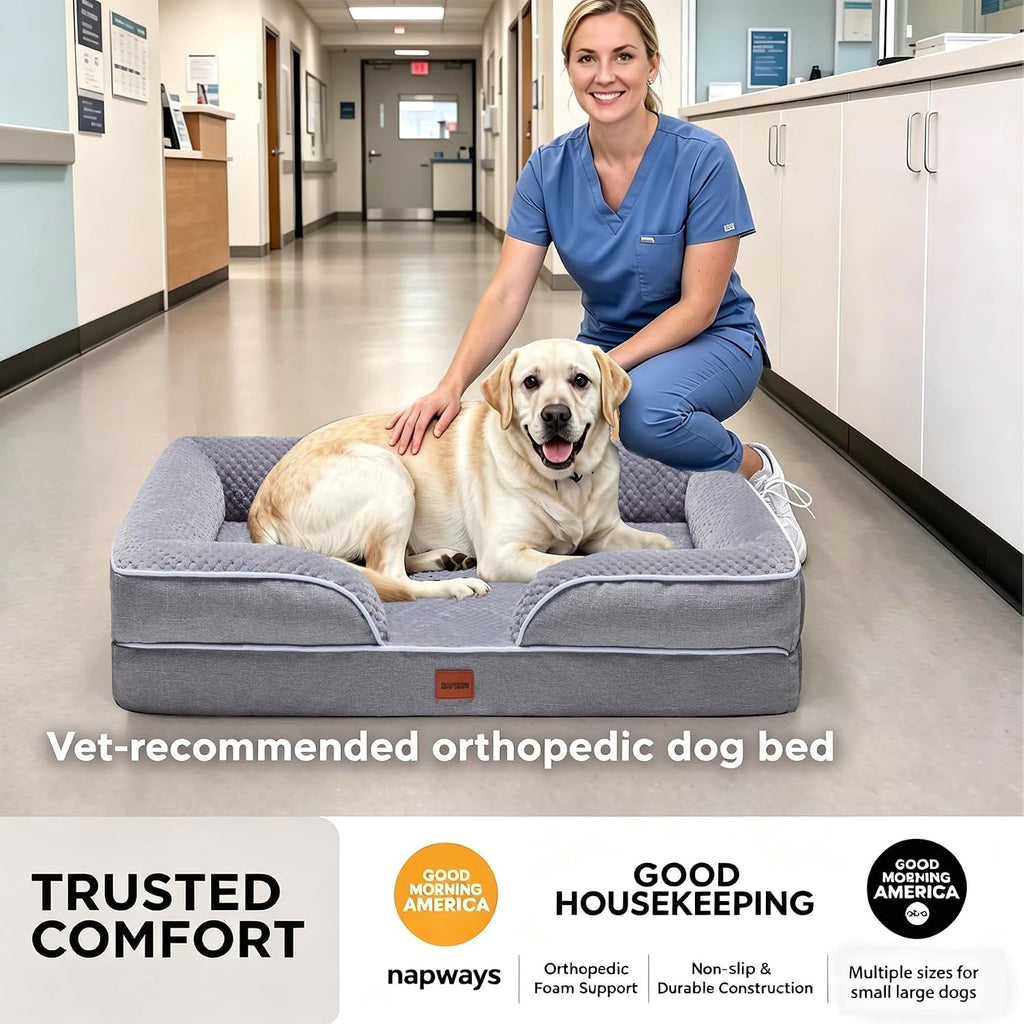 Orthopedic Dog Beds Large Sized Dog, Waterproof Washable Pet Bed
