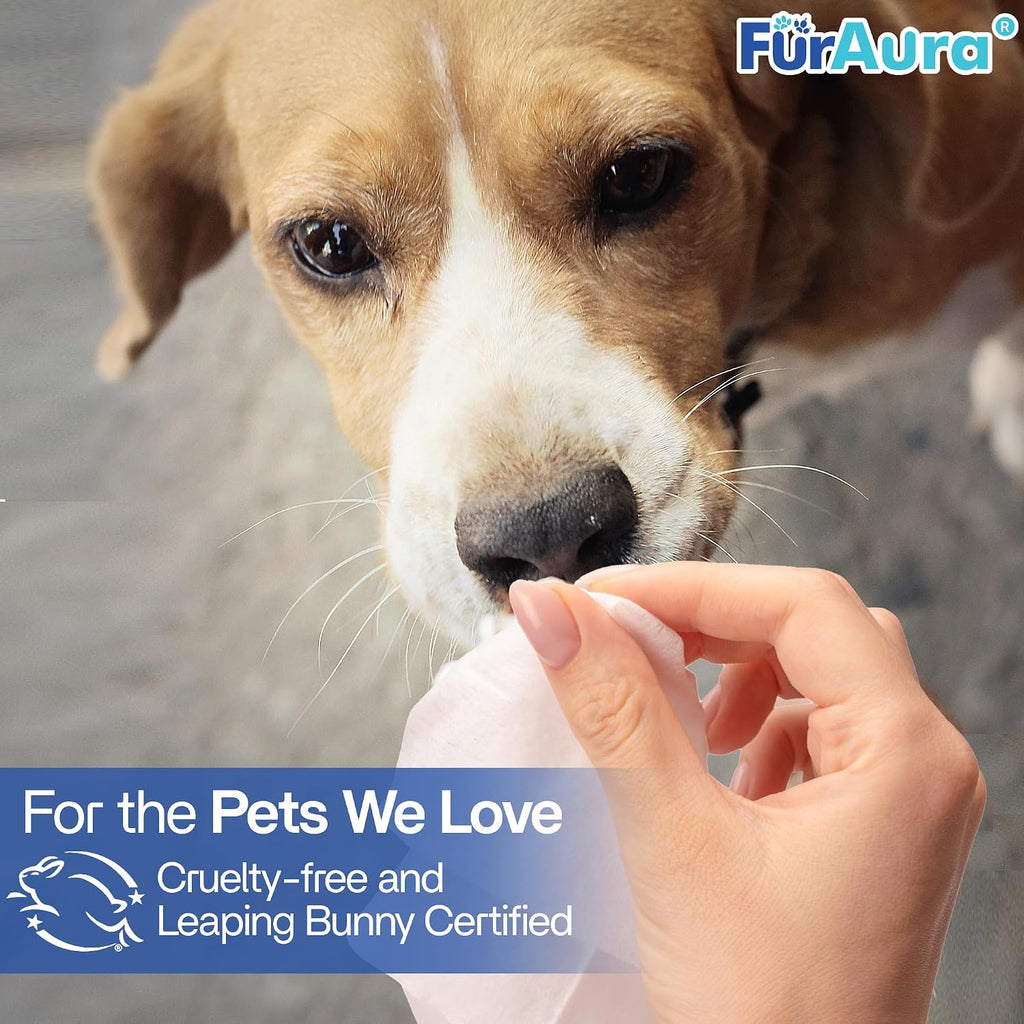 99% Water Dog Wipes for Sensitive Skin, Unscented, 8 x 8 Inch