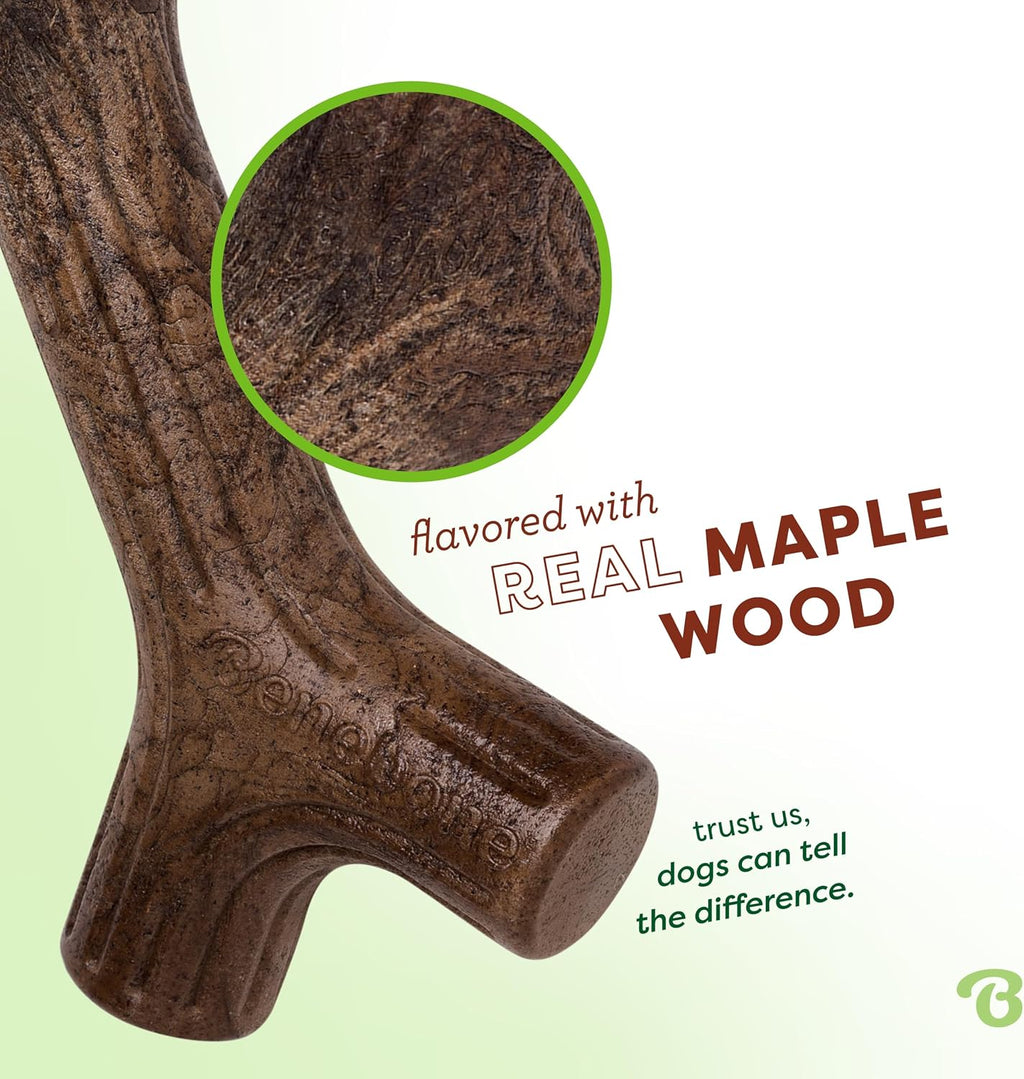 Benebone Maplestick Real Wood Durable Dog Chew Toy, Made in USA, Large (Pack of 2)