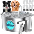 Dog Water Fountain for Large Dogs: 8 Filters + 8 Sponges Big Cat Fountain