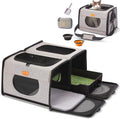 Cat Travel Carrier with Litter Box, Large Cat Carrier for Car