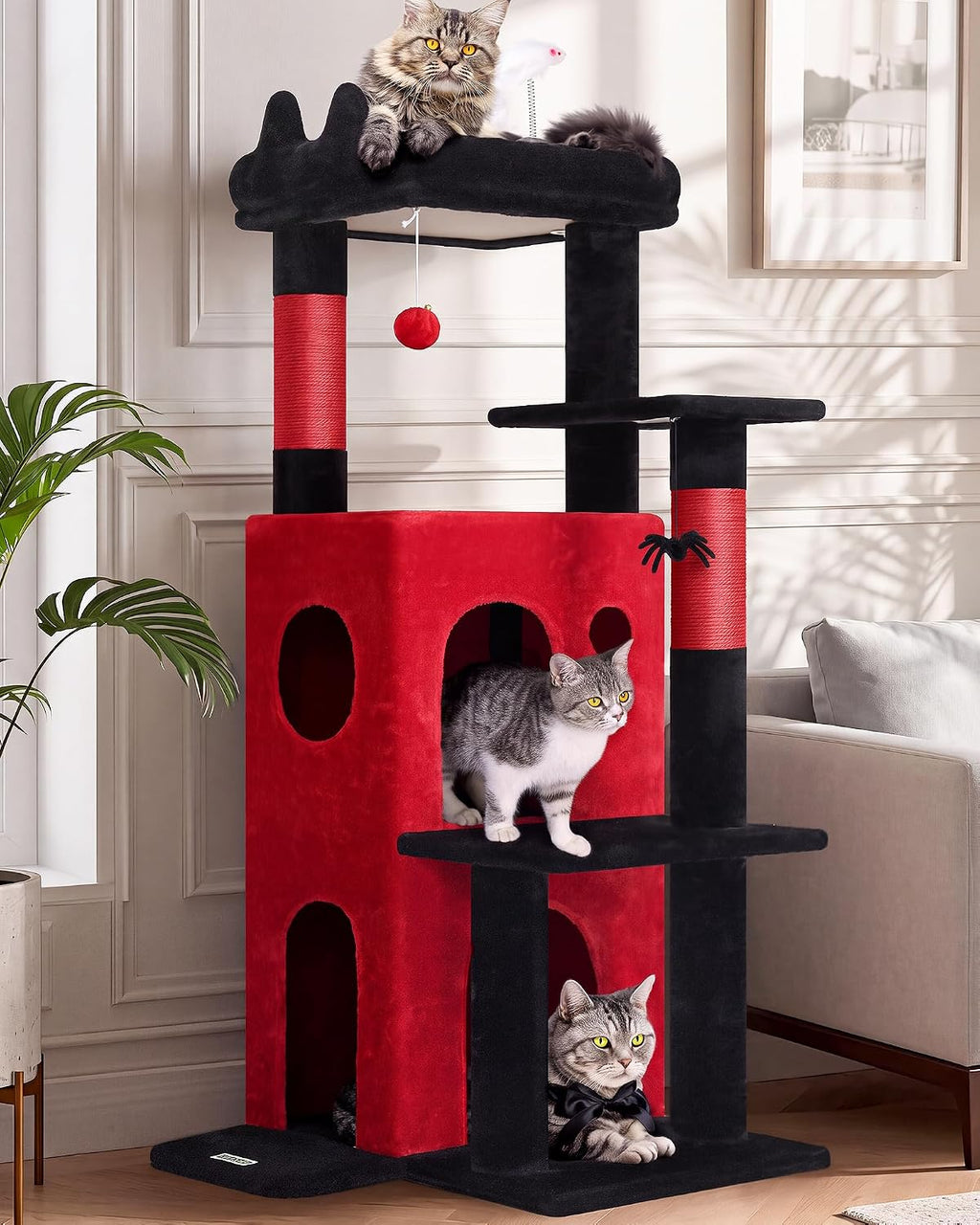 Globlazer Gothic Cat Tree Tower for Indoor Cats Large Adult, FC50, Goth