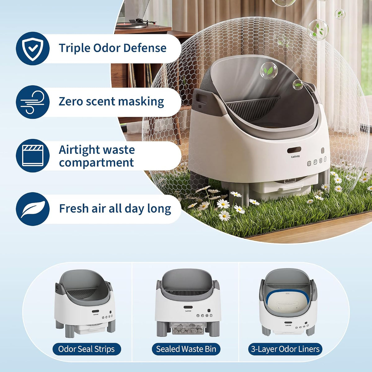 Automatic Self-Cleaning Cat Litter Box with APP-Controlled