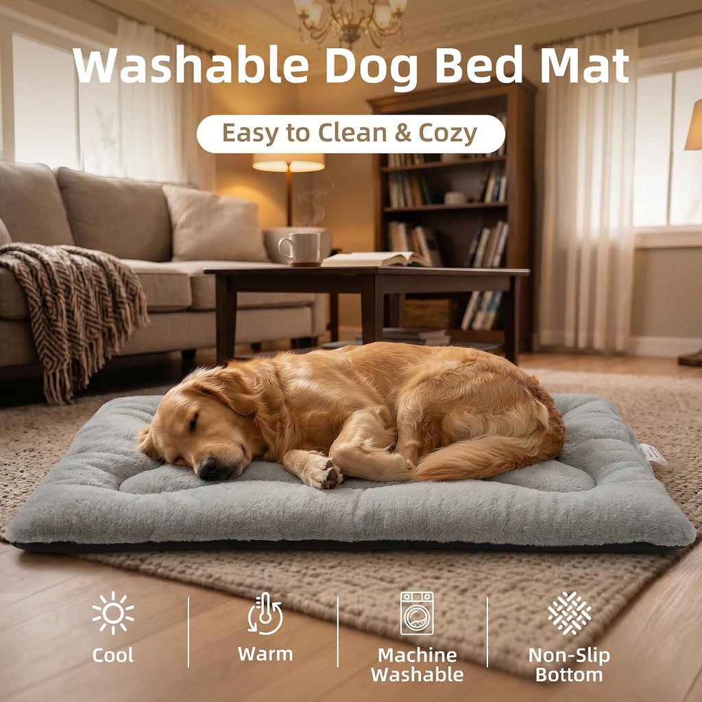 Dog Bed 24" for Metal Crate Pad, Washable Kennel Mat for Small Puppy & Cats