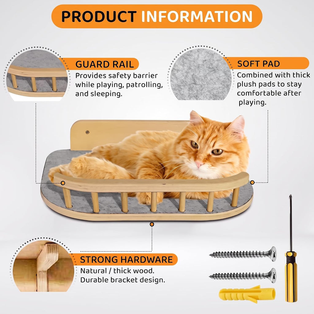 Cat Wall Shelves, Modern Cat Wall Furniture for Indoor Cats