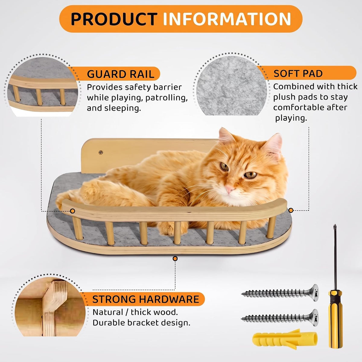 Cat Wall Shelves, Modern Cat Wall Furniture for Indoor Cats
