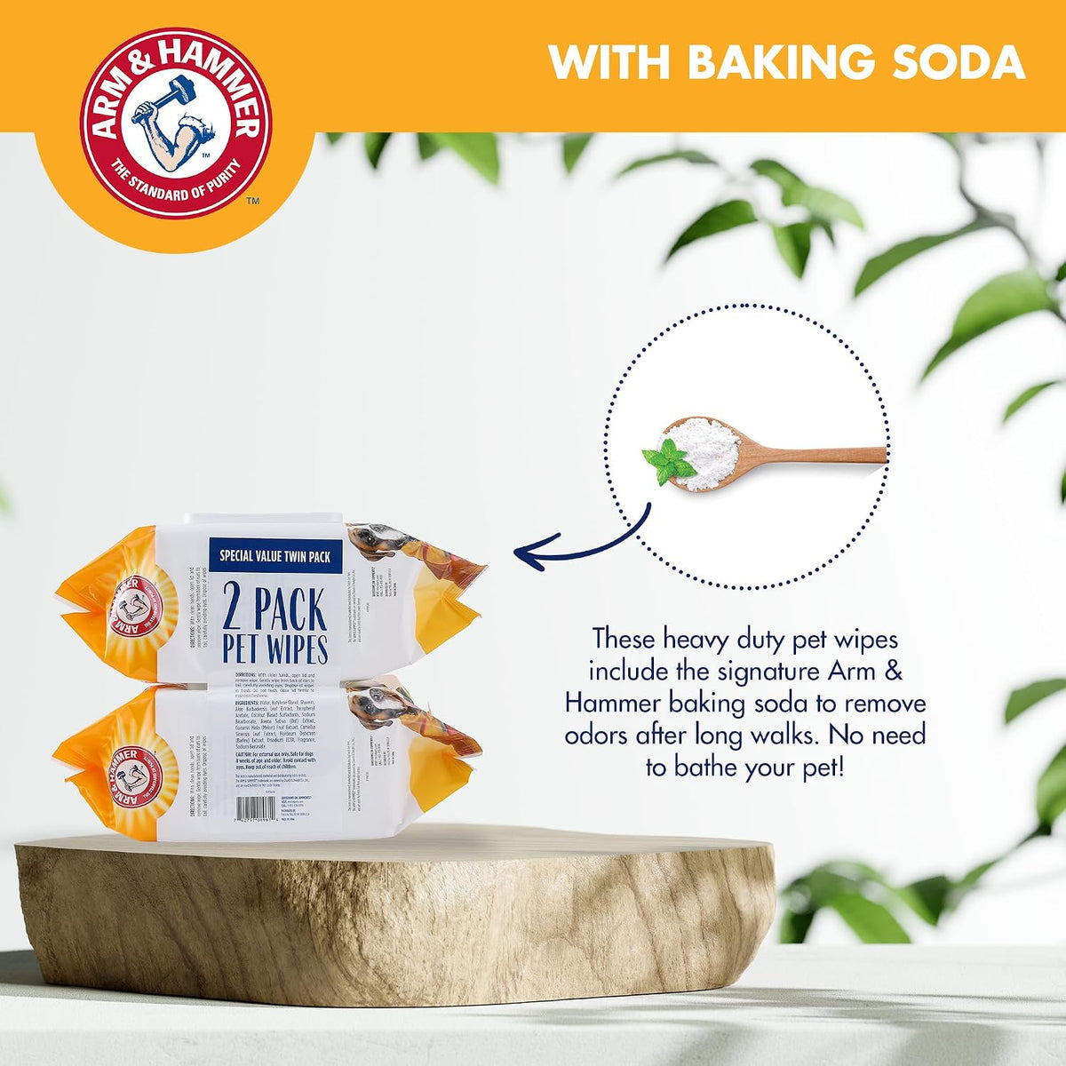 Arm & Hammer Heavy Duty Multipurpose Dog Wipes, Mango Scent, Twin Pack