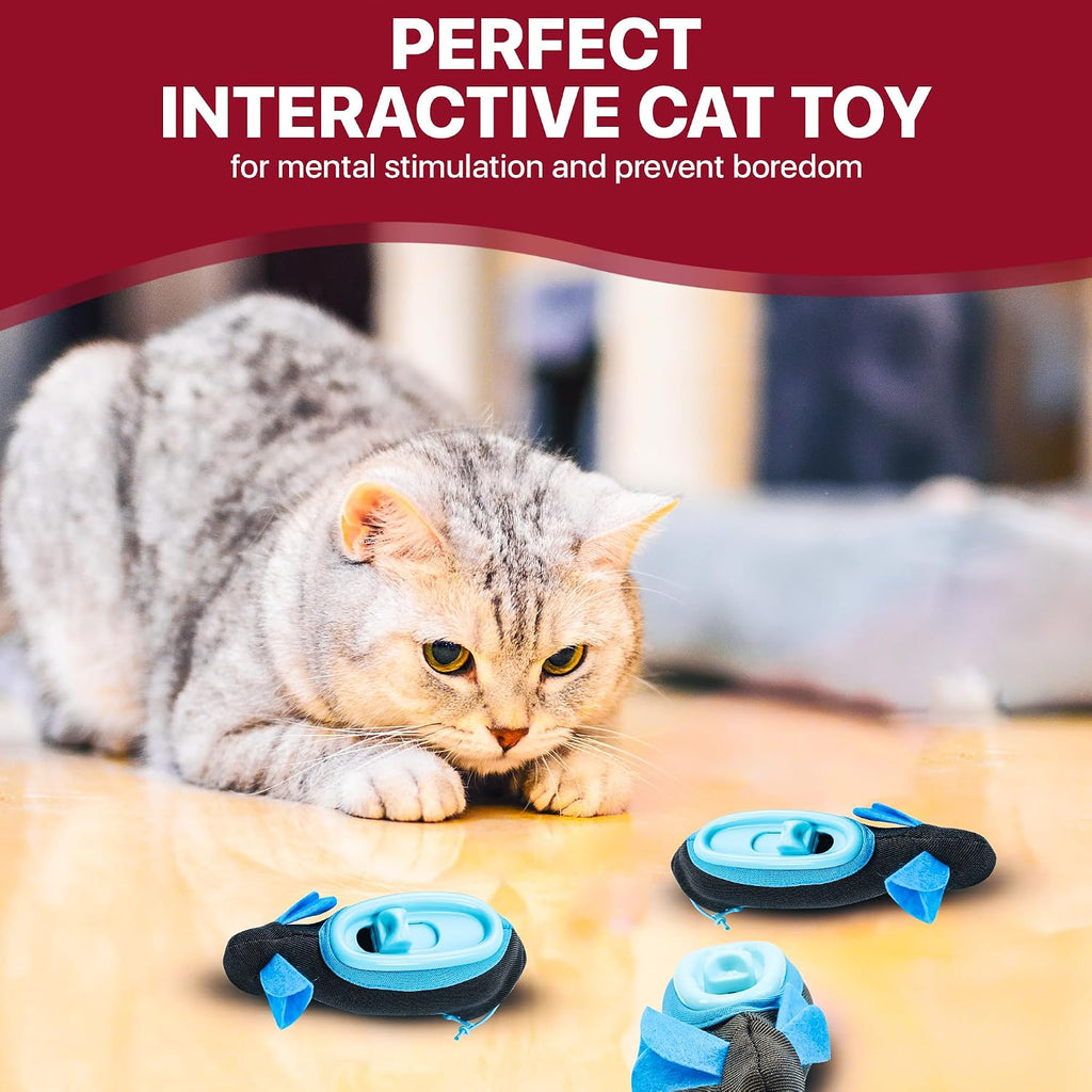SPOT Doc and Phoebe's Cat Hunting Feeder - Interactive Indoor Slow Feeder & Treat Dispenser Toy, Encourage Natural Instinct to Hunt, Solve Behavioral Problems & Obesity, Set Includes 3 Mice and Scoop