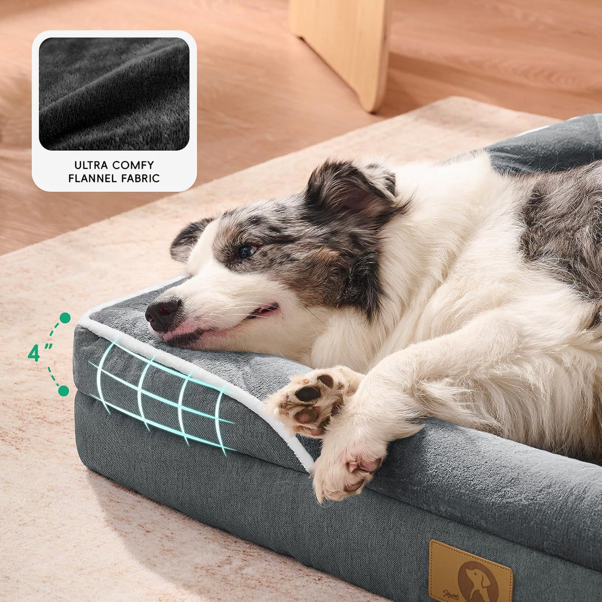 Homemate Dog Bed Large Sized Dog: 36"x27" Orthopedic Pet Bed with Toy