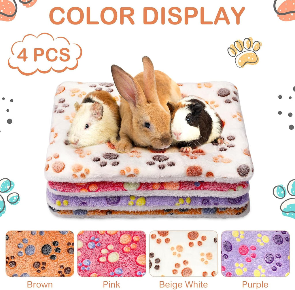 Haull 4 Pcs Waterproof Guinea Pig Bedding Mat, Paw, 13 x 18.5