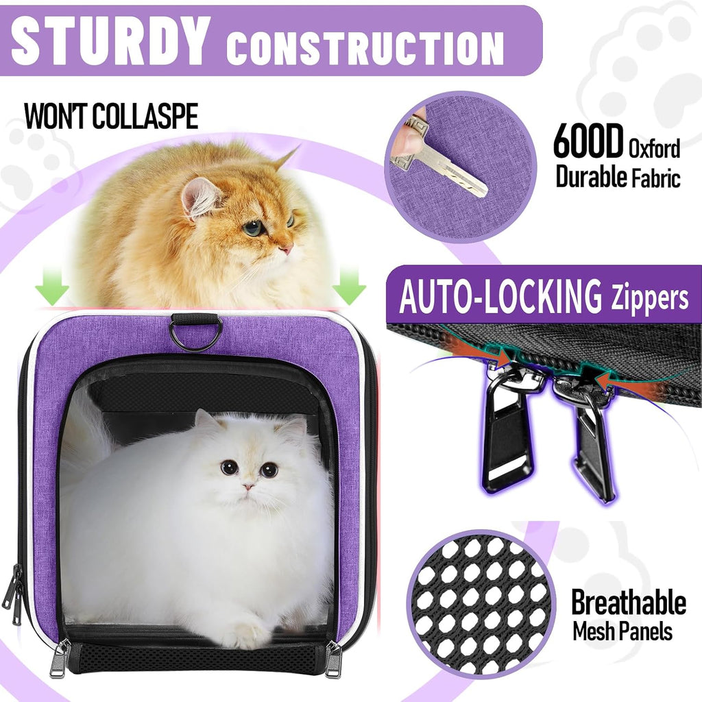 GAPZER Large Cat Carrier Soft, Collapsible Travel Pet Carry Bag, Small Dogs