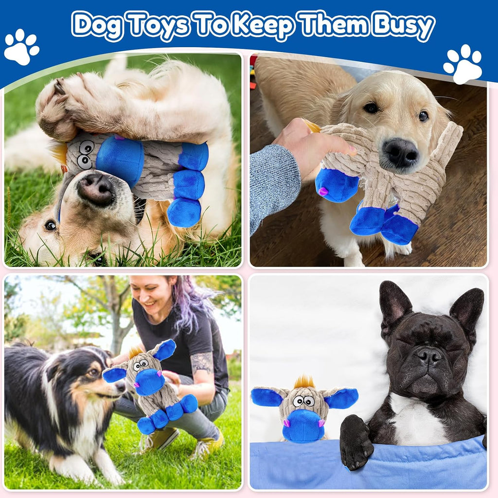 loncoldy Squeaky Dog Toys, Plush Chew Toys for Dogs, Crinkle Interactive Squeaky Stuffed Dog Toy for Small Medium Large Breeds, Dog Toy to Keep Them Busy, Pet Toys for Dogs