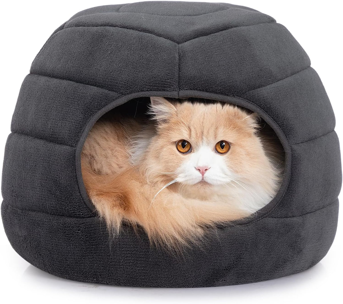 Hollypet Cat Bed Cave for Indoor Cats for Pets up to 15 lbs, Gray
